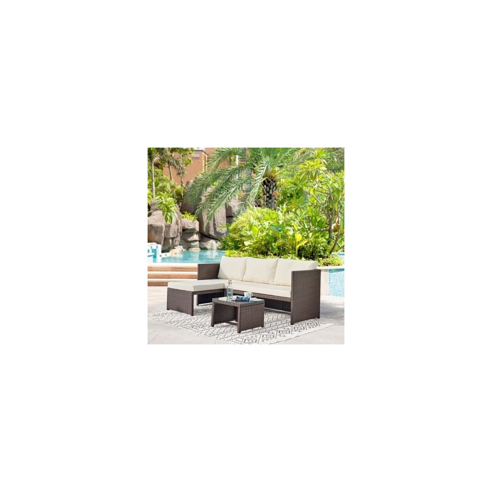 Ashley Furniture Menton Outdoor Chair Lounge with 2-Seater and Coffee Table Sofa Ashley Furniture