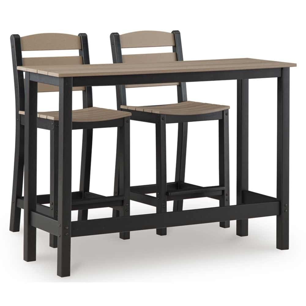 Ashley Furniture - Moondance Outdoor Counter Table and 2 Barstools Bar Set Ashley Furniture