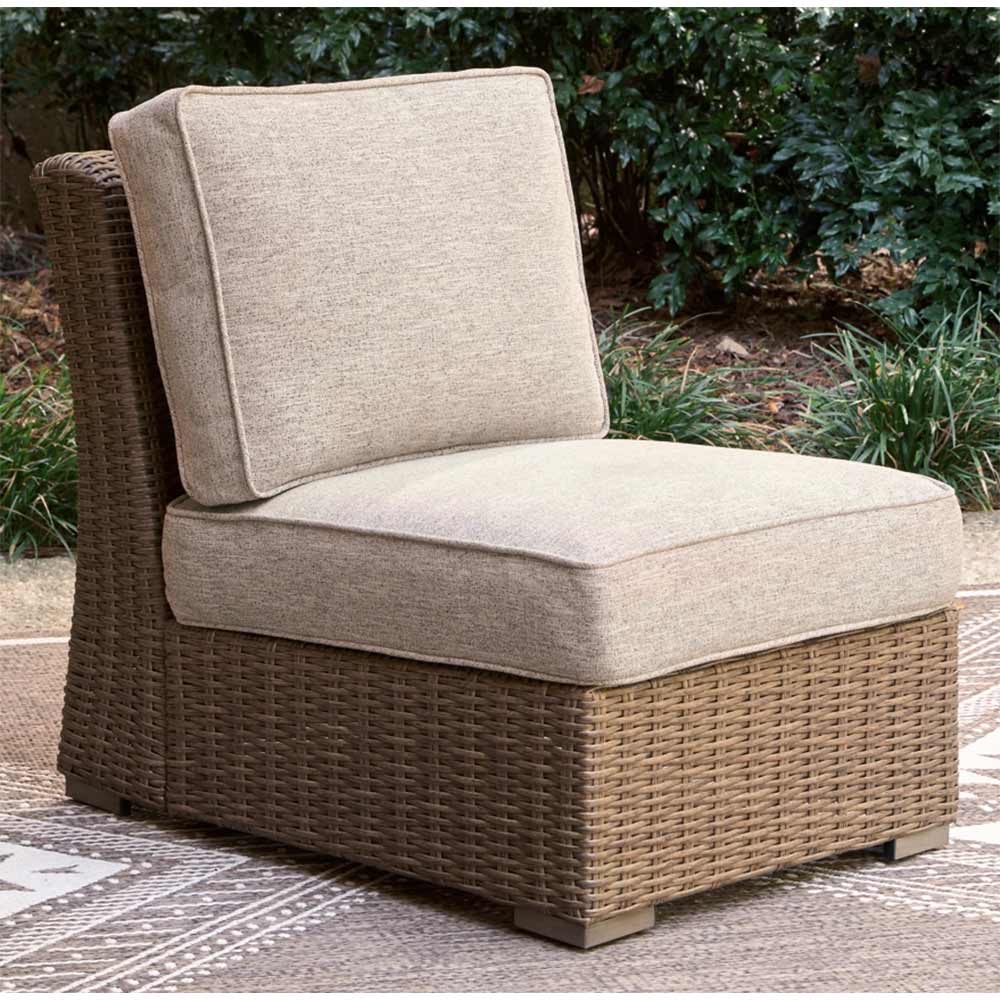 Ashley Furniture - Revare Beach Outdoor Armless Chair with Cushion Chair Ashley Furniture