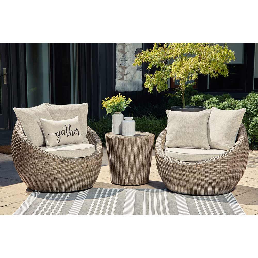 Ashley Furniture - Wicker Danson Outdoor Swivel Lounge Chair (Set of 2) Outdoor Furniture Ashley Furniture