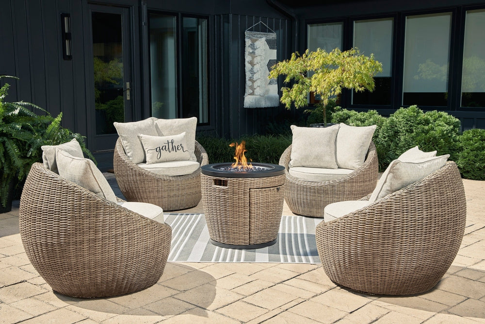 Ashley Furniture - Wicker Danson Outdoor Swivel Lounge Chair (Set of 2) Outdoor Furniture Ashley Furniture