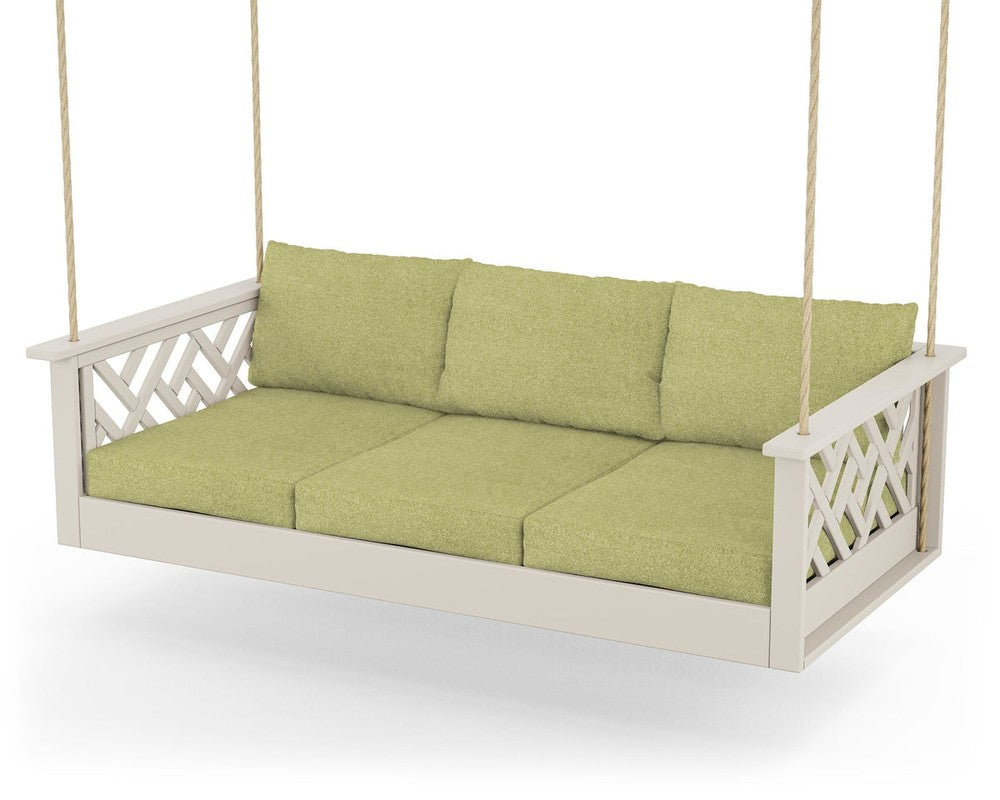 Chippendale Daybed Swing - Sand / Chartreuse Boucle