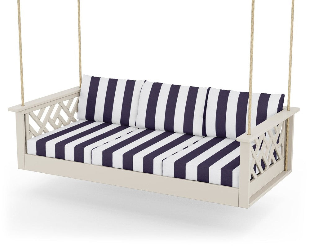 Chippendale Daybed Swing - Sand / Cabana Stripe Navy