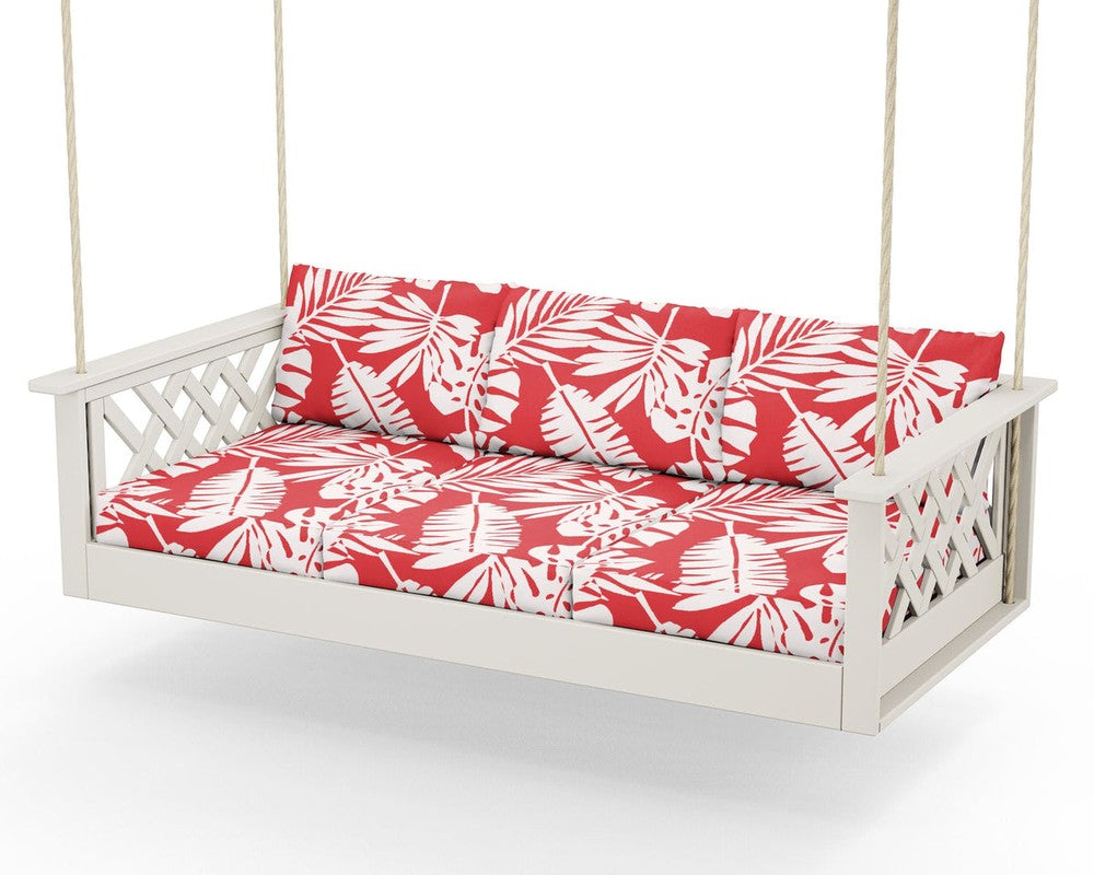 Wovendale Daybed Swing - Sand / Leaf Crimson