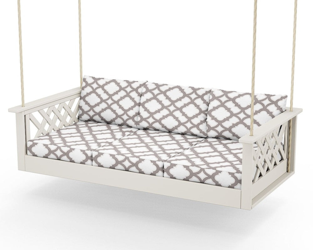 Wovendale Daybed Swing - Sand / Trellis Grey Mist