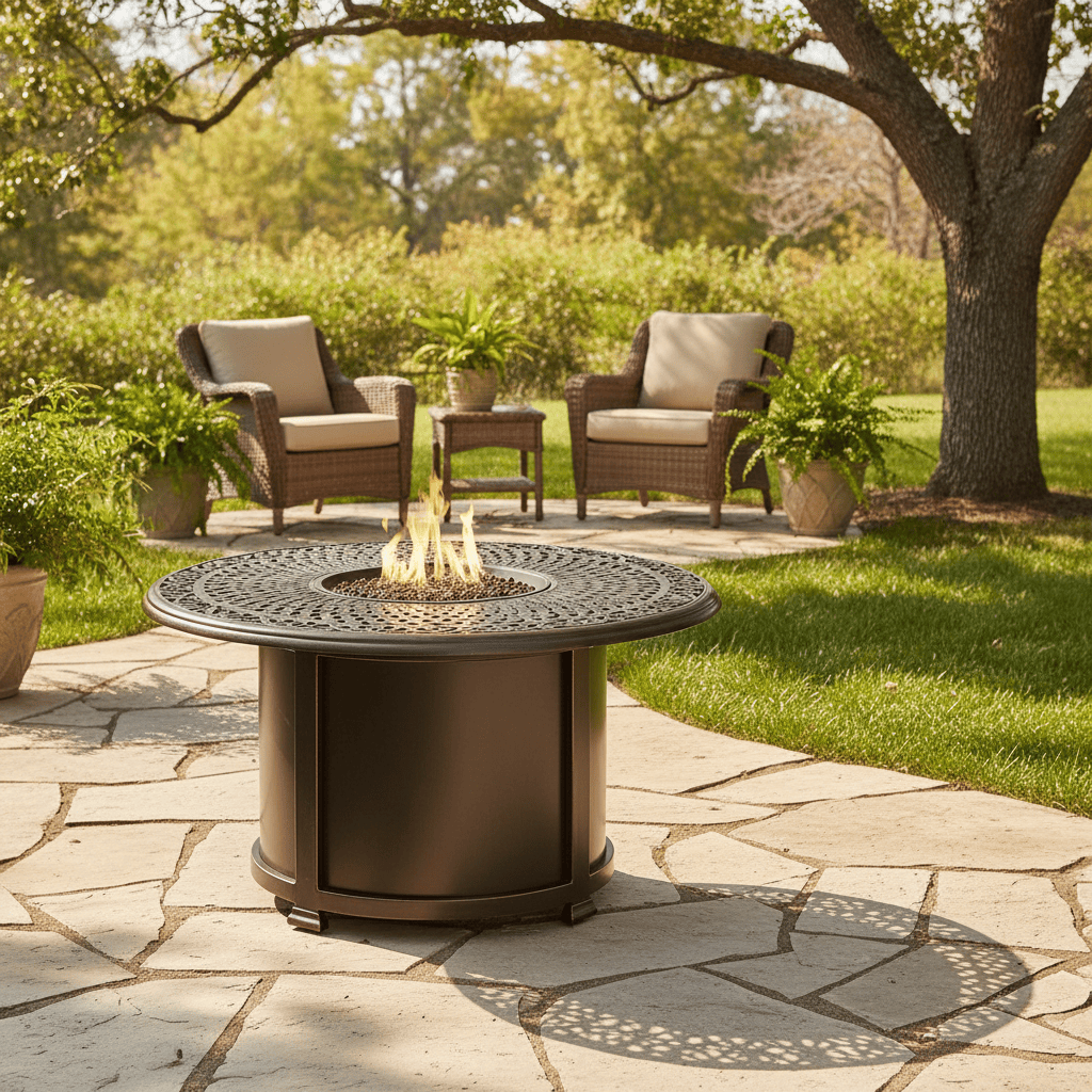 Agio Charleston 48" Round Fire Table Fire Table Agio