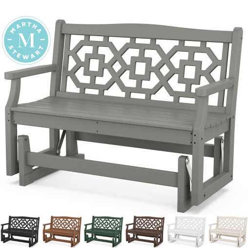 POLYWOOD® Martha Stewart Chinoiserie 48” Glider - MSTGG481 Glider POLYWOOD®
