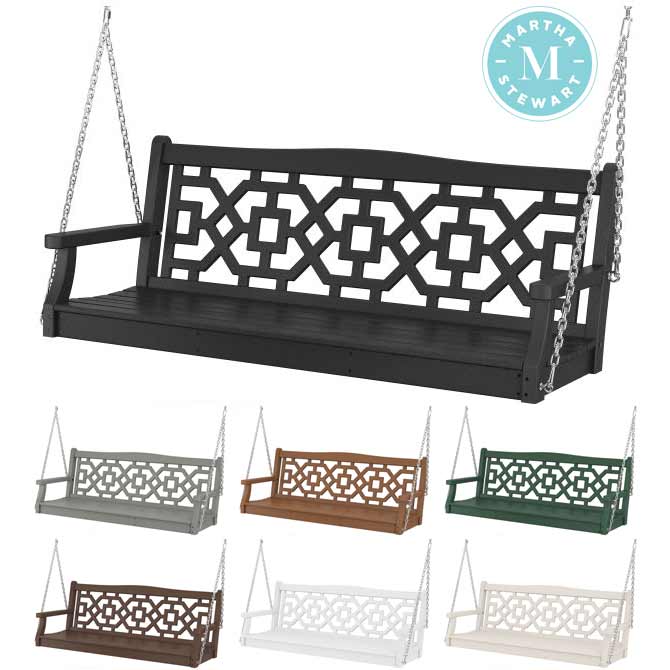 POLYWOOD® Martha Stewart Chinoiserie 60” Swing - MSTGS601 Benches POLYWOOD®