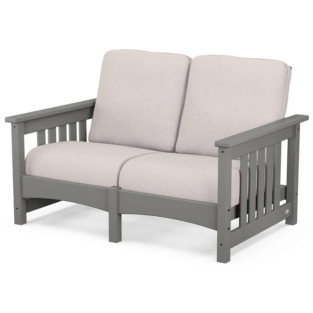 POLYWOOD® - Club Mission Loveseat - PWCMC47GY Outdoor Furniture POLYWOOD®