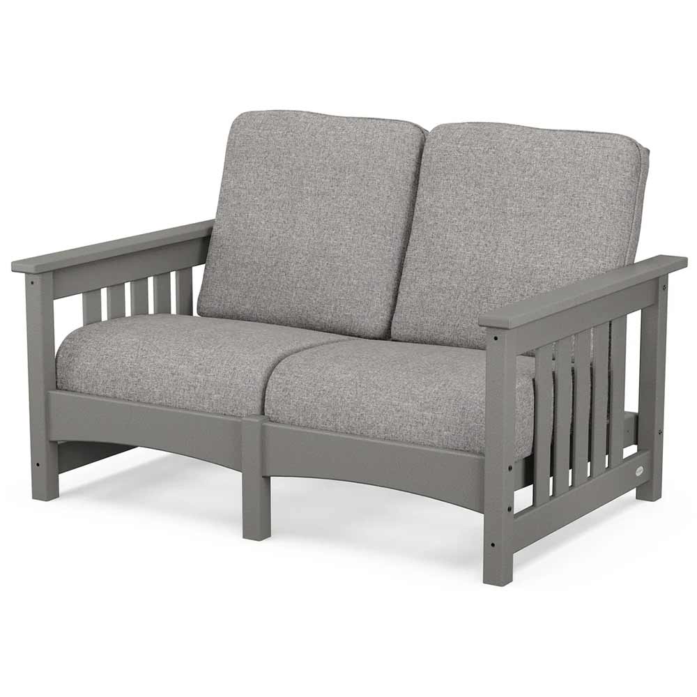 POLYWOOD® - Club Mission Loveseat - PWCMC47GY Outdoor Furniture POLYWOOD®