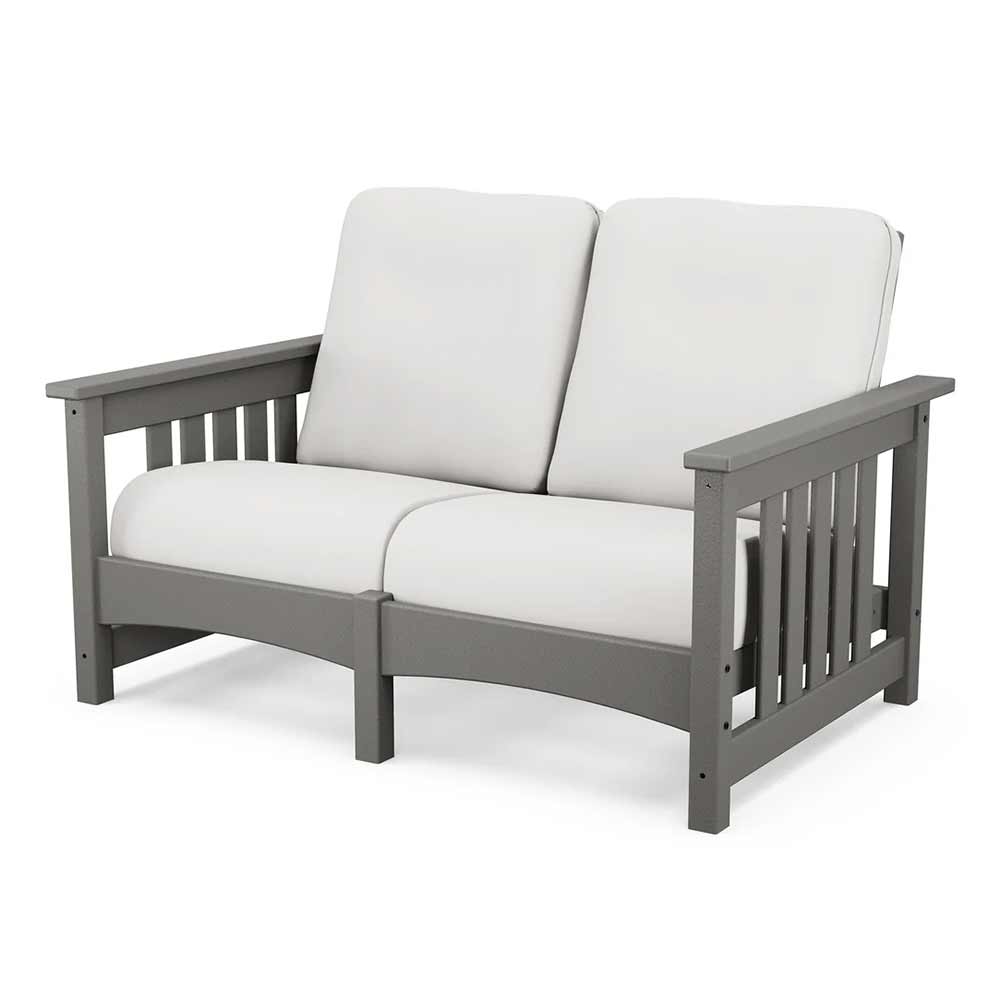 POLYWOOD® - Club Mission Loveseat - PWCMC47GY Outdoor Furniture POLYWOOD®