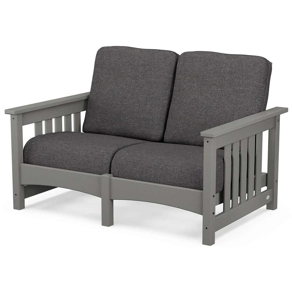 POLYWOOD® - Club Mission Loveseat - PWCMC47GY Outdoor Furniture POLYWOOD®