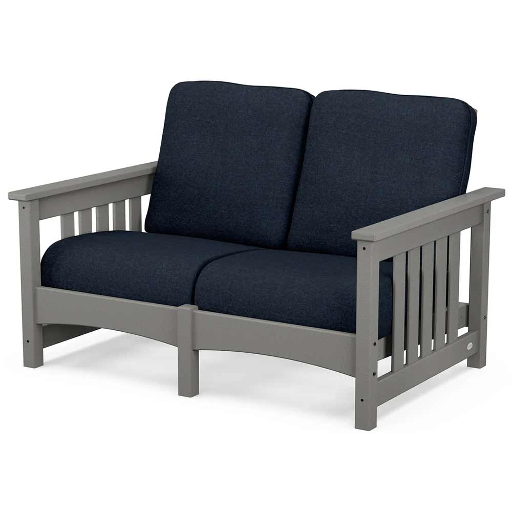 POLYWOOD® - Club Mission Loveseat - PWCMC47GY Outdoor Furniture POLYWOOD®