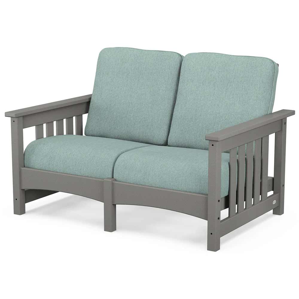 POLYWOOD® - Club Mission Loveseat - PWCMC47GY Outdoor Furniture POLYWOOD®