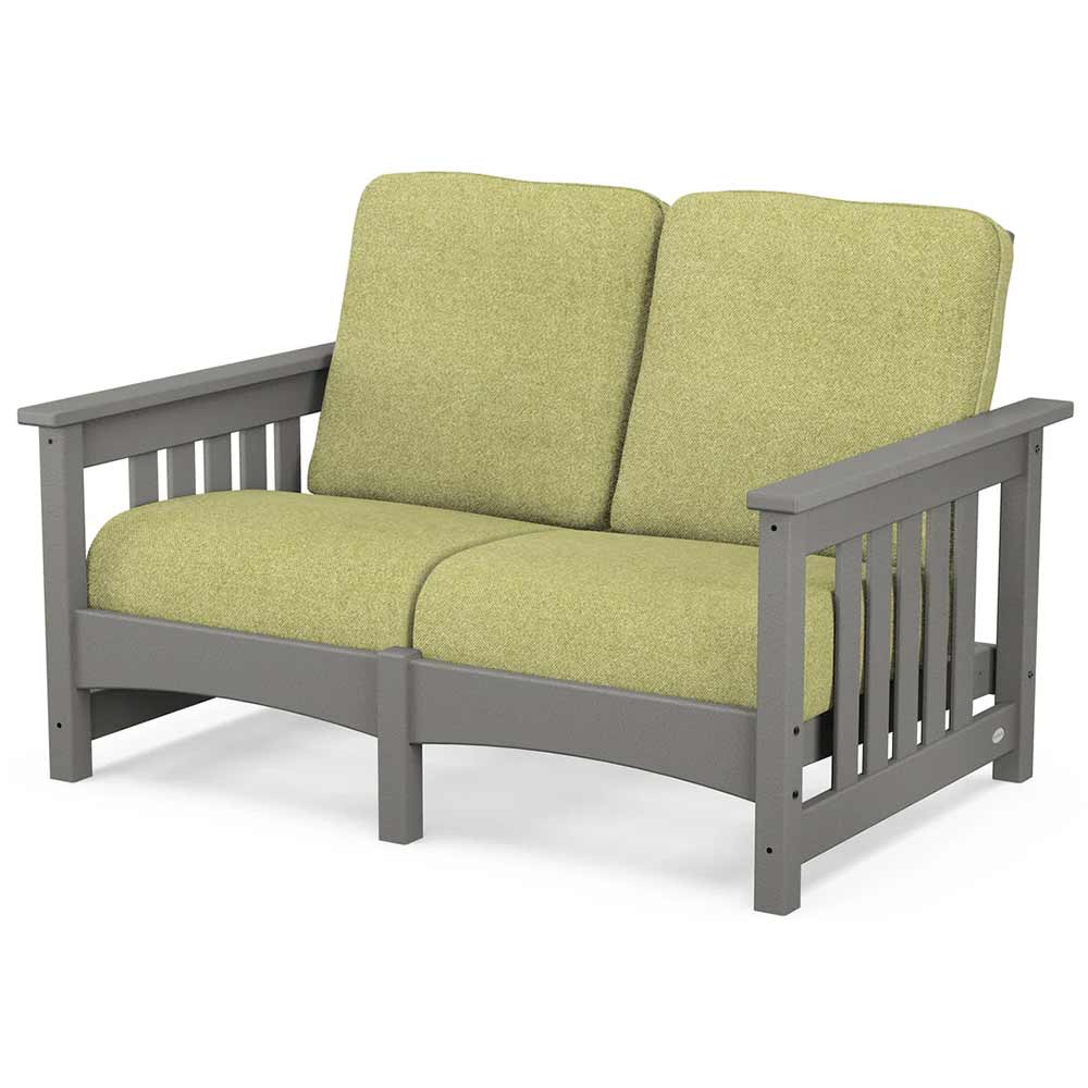POLYWOOD® - Club Mission Loveseat - PWCMC47GY Outdoor Furniture POLYWOOD®