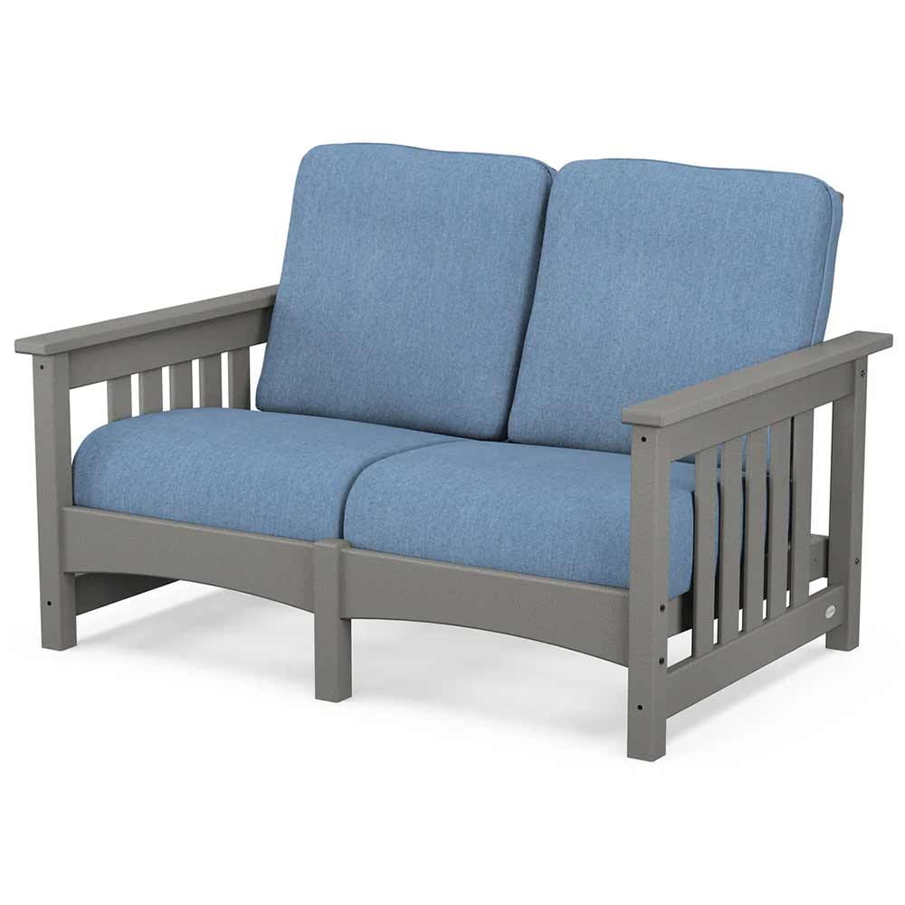 POLYWOOD® - Club Mission Loveseat - PWCMC47GY Outdoor Furniture POLYWOOD®
