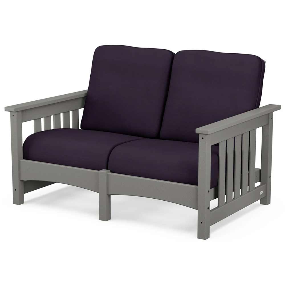 POLYWOOD® - Club Mission Loveseat - PWCMC47GY Outdoor Furniture POLYWOOD®