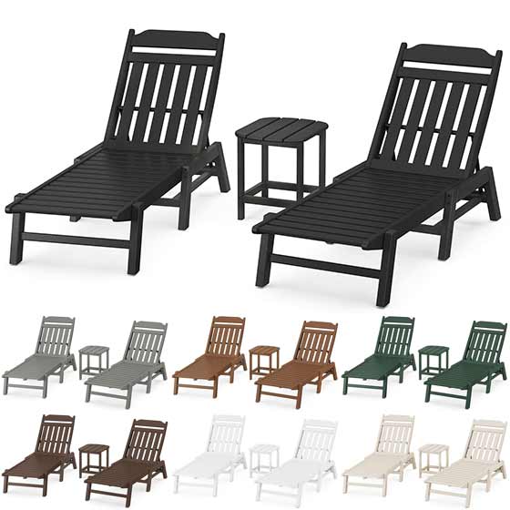 POLYWOOD® Country Living 3-Piece Chaise Set - PWS1552-1 Chaise POLYWOOD®