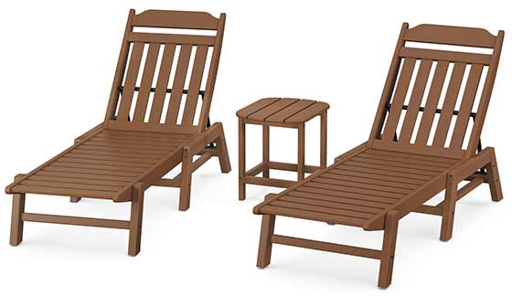 POLYWOOD® Country Living 3-Piece Chaise Set - PWS1552-1 Chaise POLYWOOD®