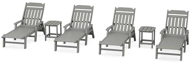 POLYWOOD® Country Living 6-Piece Chaise Set with Arms - PWS1555-1 Chaise POLYWOOD®