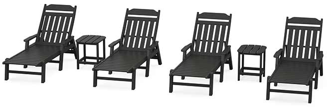 POLYWOOD® Country Living 6-Piece Chaise Set with Arms - PWS1555-1 Chaise POLYWOOD®