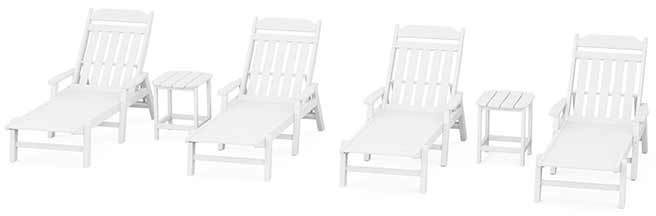 POLYWOOD® Country Living 6-Piece Chaise Set with Arms - PWS1555-1 Chaise POLYWOOD®