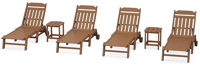 POLYWOOD® Country Living 6-Piece Chaise Set with Wheels - PWS1557-1 Chaise POLYWOOD®