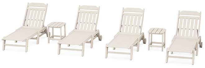 POLYWOOD® Country Living 6-Piece Chaise Set with Wheels - PWS1557-1 Chaise POLYWOOD®