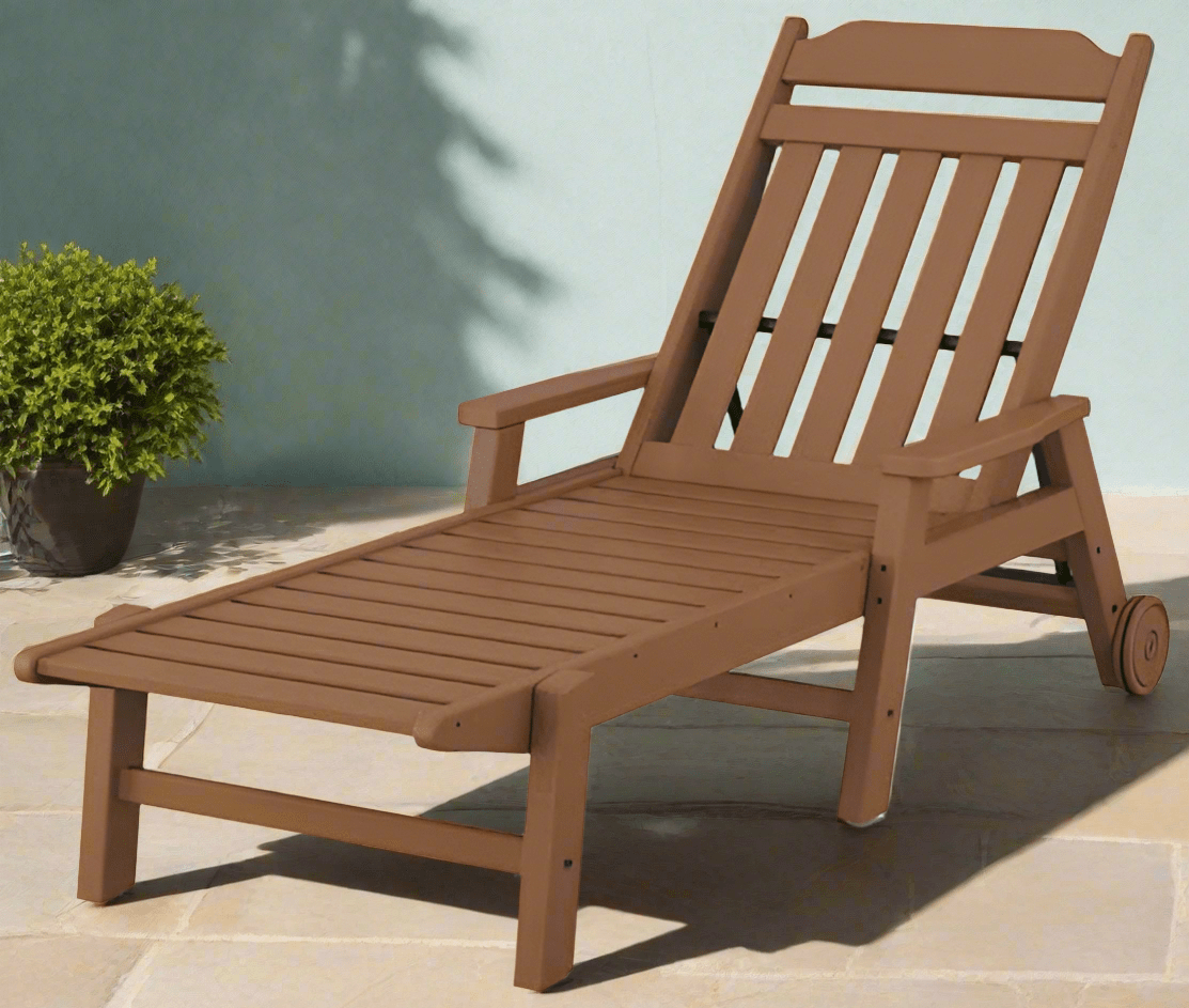 POLYWOOD® Country Living Chaise with Arms and Wheels - CLCW2280 Chaise POLYWOOD®