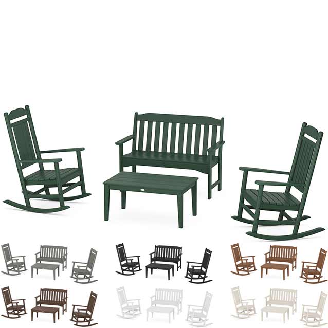 POLYWOOD® Country Living Legacy Rocking Chair 4-Piece Porch Set - PWS1421-1 Patio Set POLYWOOD®