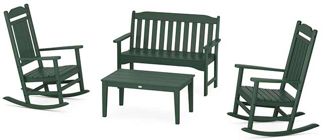 POLYWOOD® Country Living Legacy Rocking Chair 4-Piece Porch Set - PWS1421-1 Patio Set POLYWOOD®