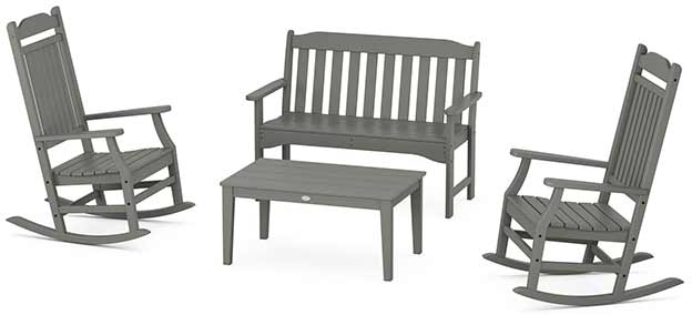 POLYWOOD® Country Living Rocking Chair 4-Piece Porch Set - PWS1419-1 Patio Set POLYWOOD®