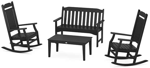 POLYWOOD® Country Living Rocking Chair 4-Piece Porch Set - PWS1419-1 Patio Set POLYWOOD®