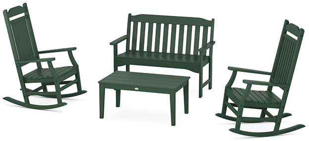POLYWOOD® Country Living Rocking Chair 4-Piece Porch Set - PWS1419-1 Patio Set POLYWOOD®