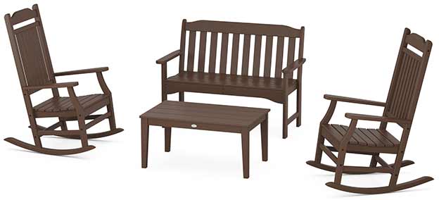 POLYWOOD® Country Living Rocking Chair 4-Piece Porch Set - PWS1419-1 Patio Set POLYWOOD®