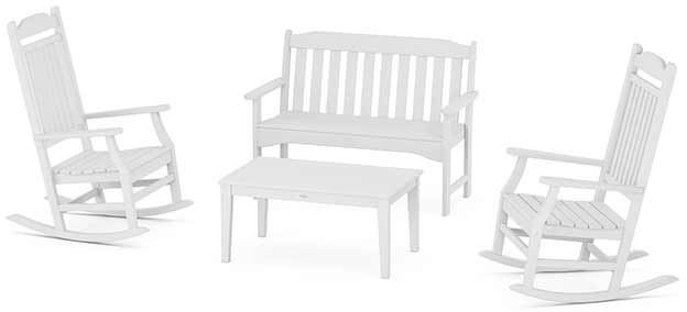 POLYWOOD® Country Living Rocking Chair 4-Piece Porch Set - PWS1419-1 Patio Set POLYWOOD®