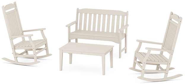 POLYWOOD® Country Living Rocking Chair 4-Piece Porch Set - PWS1419-1 Patio Set POLYWOOD®