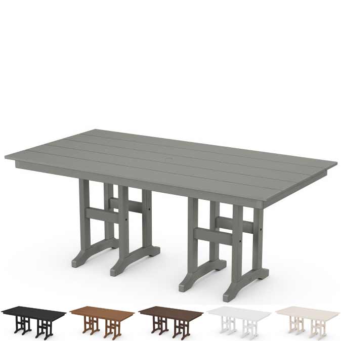 POLYWOOD® Farmhouse 37" x 72" Dining Table - FDT3772 Dining Table POLYWOOD®