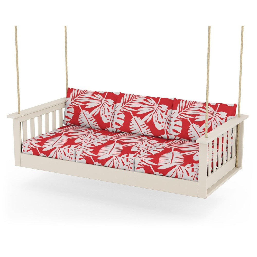 Vineyard Daybed Swing - Sand / Leaf Crimson
