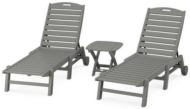 POLYWOOD® Nautical 3-Piece Chaise With Wheels Set - PWS157-1 Chaise POLYWOOD®