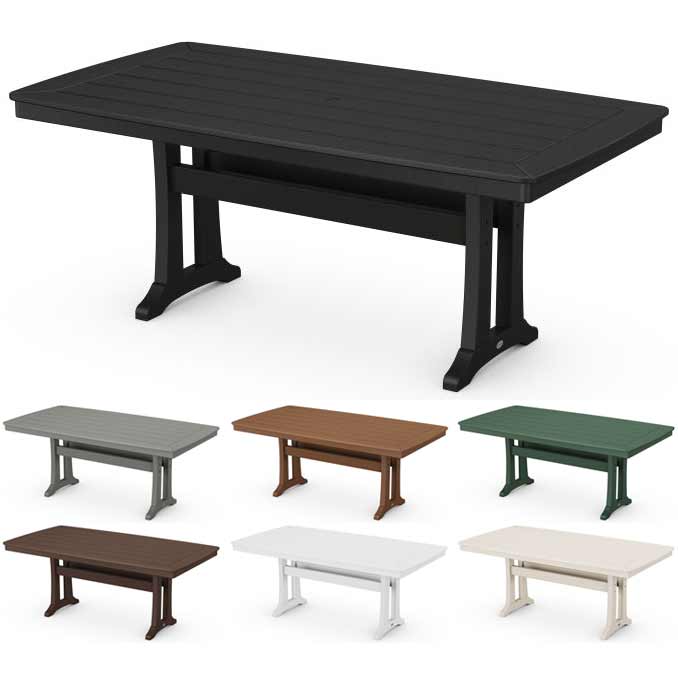 POLYWOOD® Nautical Trestle 38" x 73" Dining Table - PL83-T2L1 Table POLYWOOD®