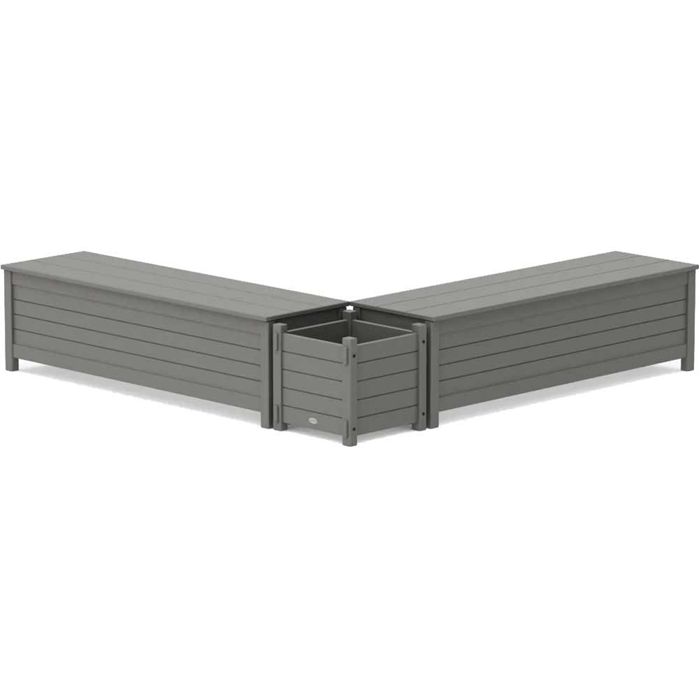 POLYWOOD® 60" Nautical L- Shaped Planter Storage Bench Set - PWS2975-1 Storage POLYWOOD®