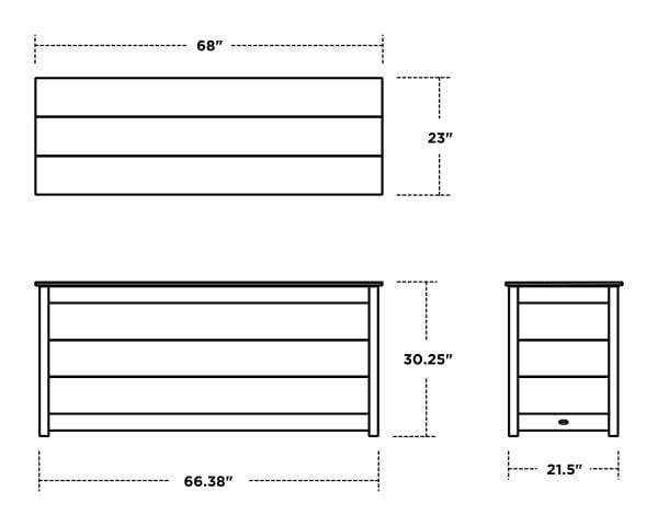 POLYWOOD® 68" Console Table with Storage - CTS2368 Storage POLYWOOD®