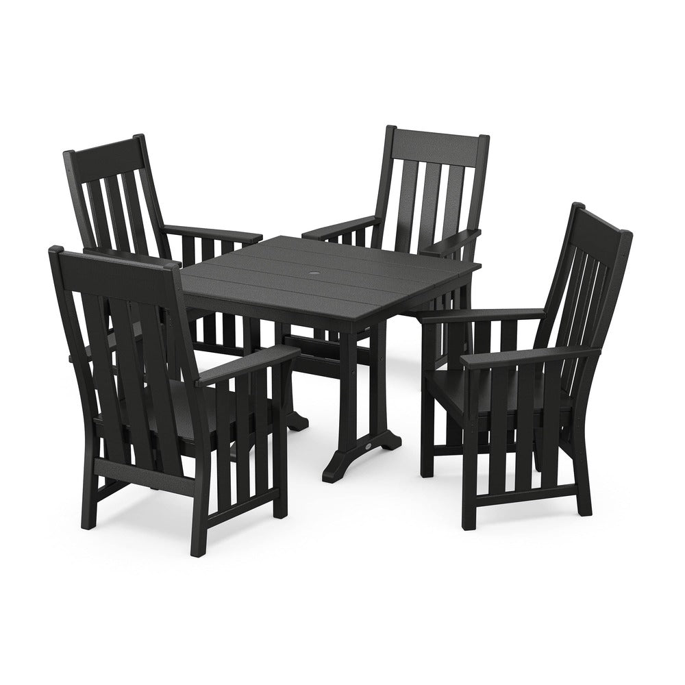 POLYWOOD® Acadia 5-Piece Farmhouse Dining Set with Trestle Legs - PWS2559-1 Dining Set POLYWOOD®