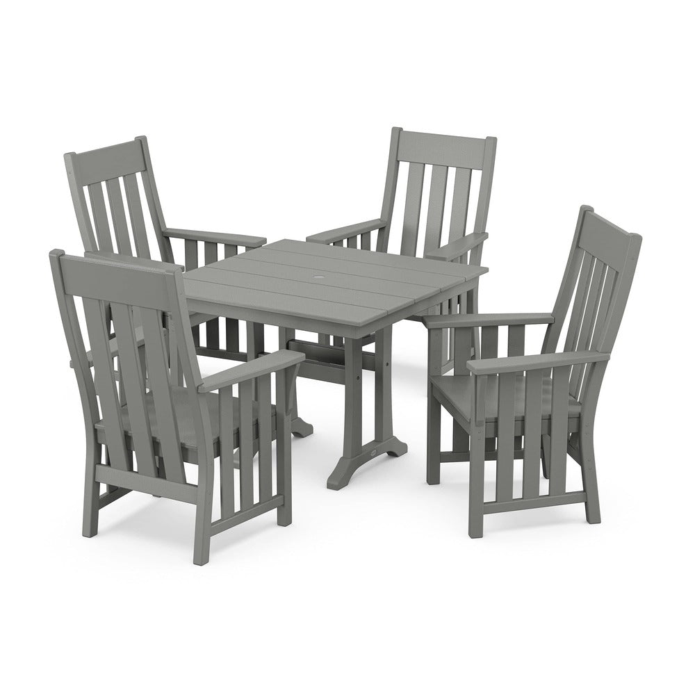 POLYWOOD® Acadia 5-Piece Farmhouse Dining Set with Trestle Legs - PWS2559-1 Dining Set POLYWOOD®
