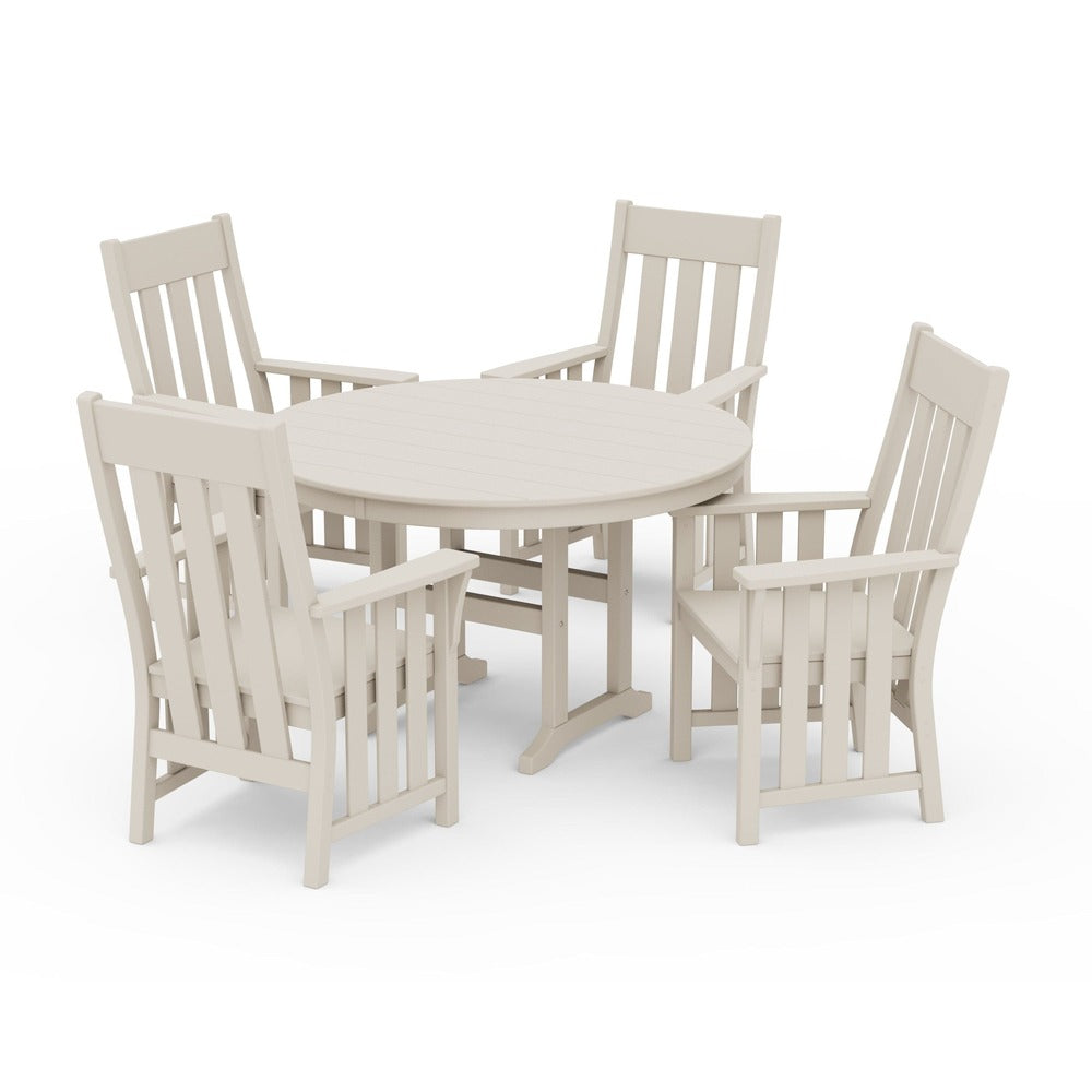 POLYWOOD® Acadia 5-Piece Round Farmhouse Dining Set - PWS2560-1 Dining Set POLYWOOD®