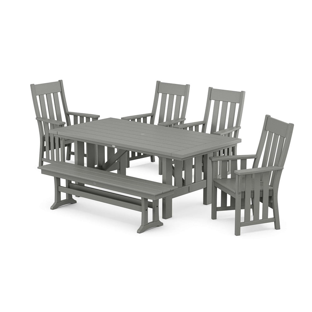 POLYWOOD® Acadia 6-Piece Dining Set with Bench - PWS2549-1 Dining Set POLYWOOD®