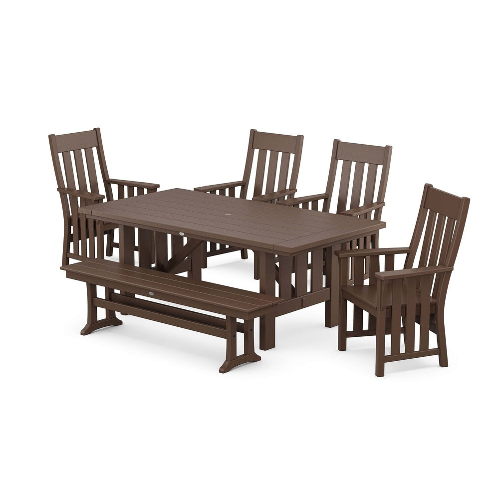 POLYWOOD® Acadia 6-Piece Dining Set with Bench - PWS2549-1 Dining Set POLYWOOD®