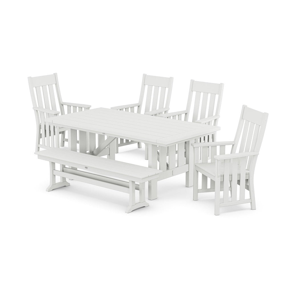 POLYWOOD® Acadia 6-Piece Dining Set with Bench - PWS2549-1 Dining Set POLYWOOD®