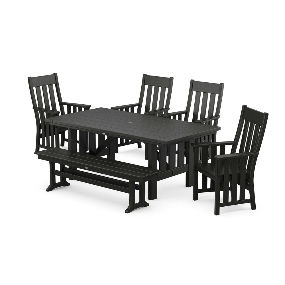 POLYWOOD® Acadia 6-Piece Dining Set with Bench - PWS2549-1 Dining Set POLYWOOD®